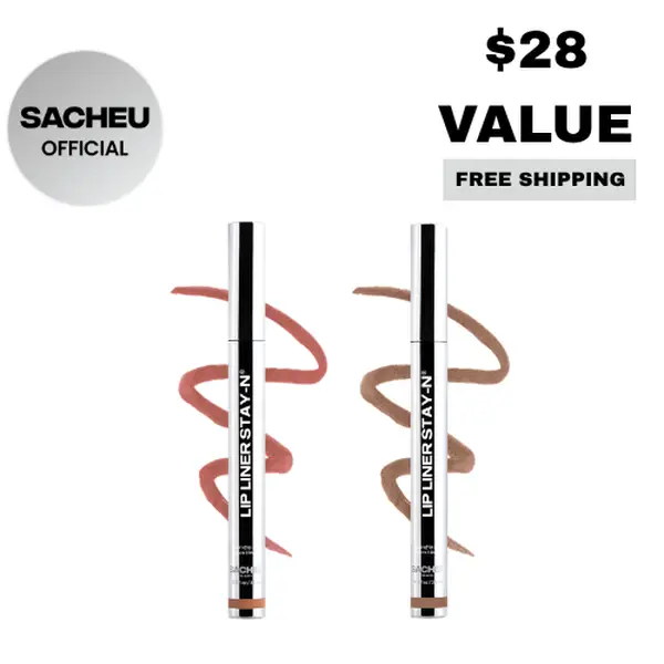 sacheu Lip Liner STAY-N Duo | Choose Your Shades | Long-Wear Water-Proof Peel-Off Liquid Lip Stain
