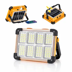 Portable Solar LED Work Light - USB Rechargeable Flashlight, Emergency LED Flashlight, Waterproof Camping Lantern & Emergency Power Bank for Jobsites