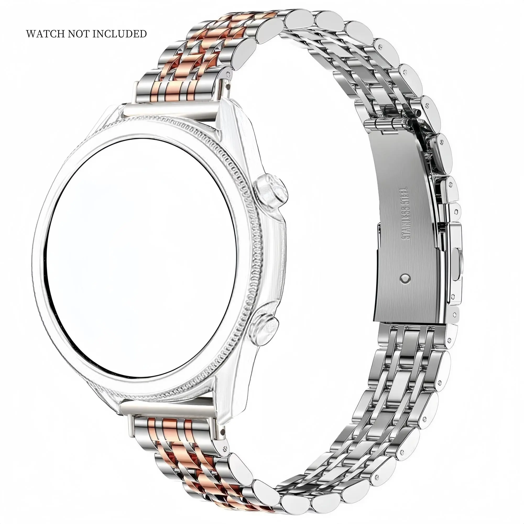 Stainless Steel Watch Band (Band Only), Fashion Watch Band for Women, Compatible with Samsung Galaxy Watch 7/FE/6/5/4 40/44mm, Watch 6/4 Classic, 5 Pro, Active 2, Wearable, Smart Watch Strap, Smartwatch Accessories