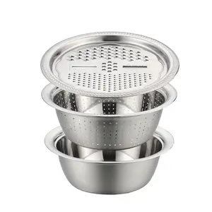 3PCS Vegetable Slicer Set with Drain Basket & Basin