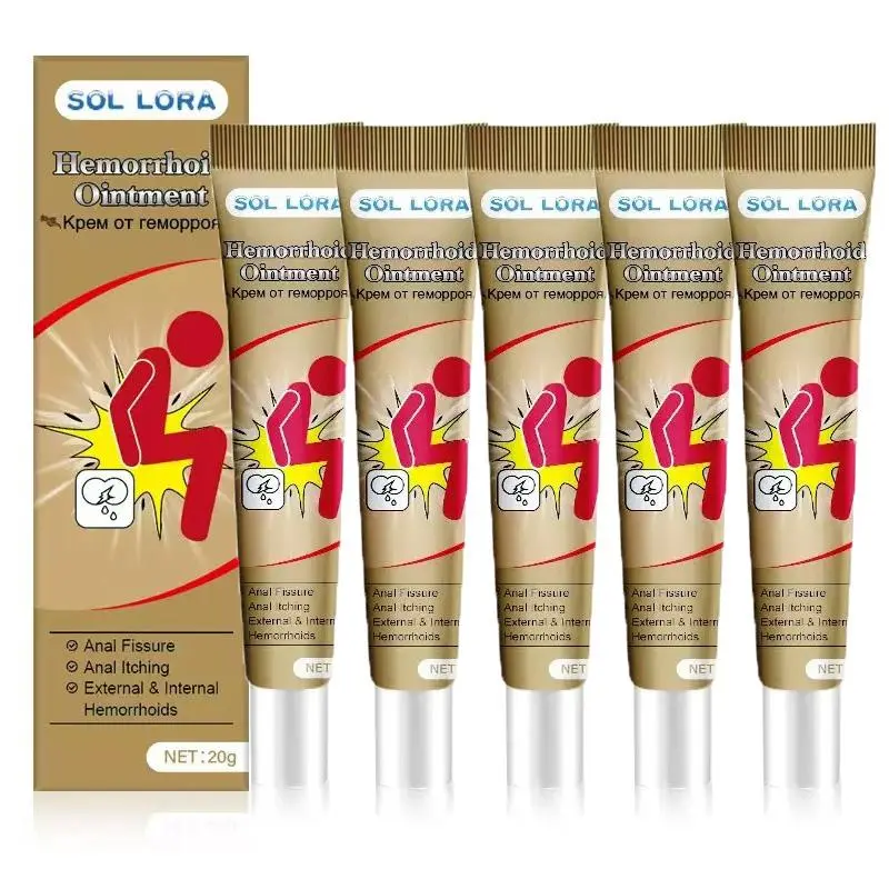 Herbal Hemorrhoid Cream for Targeted Relief, Original Formula Moisturizing Body Care, 5 Pack of 20g Tubes for Men and Women, Single Item