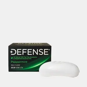 Defense Soap Triple Milled Peppermint Antimicrobial Bar Soap for Hand and Body with Tea Tree and Eucalyptus Body Care Body Wash