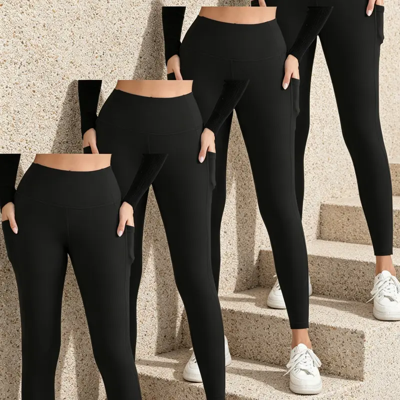 Women's Solid High Waist Leggings, Casual Comfy Breathable Skinny Pants for Yoga Gym Workout Running, Ladies Bottoms for All Seasons, Athleisure Leggings