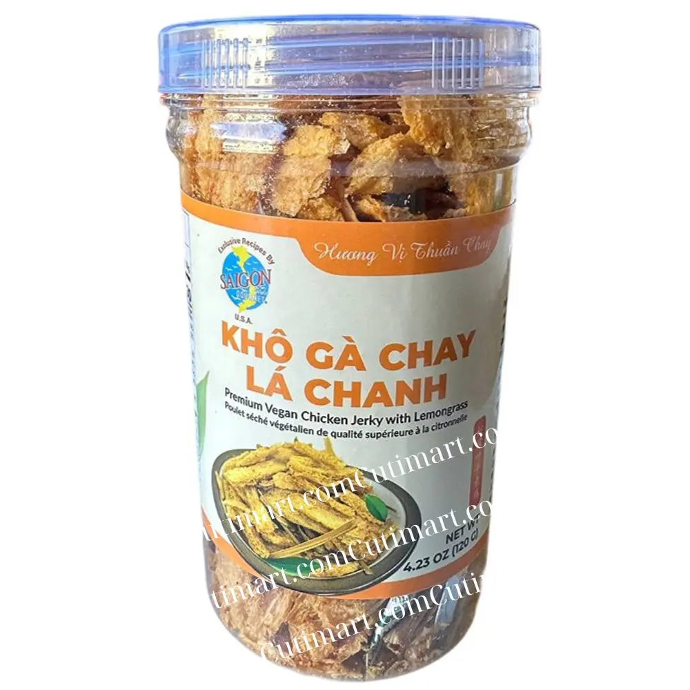 Saigon Gourmet Vegan Chicken Jerky With Lemongrass (Khô Gà Lá Chanh Chay) - 4.23 oz