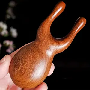 1 count Eyes Facial Wood Gua Sha Tool, Natural Sandalwood Wooden Nose Guasha Massage Tools, Face Manual Massager Tool, Multifunctional Handheld Meridians Acupoint Massage Tool, Body Care