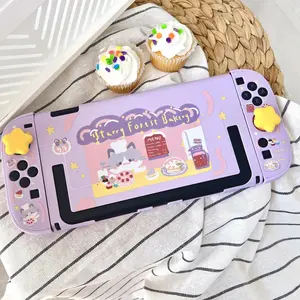 Original Switch 2 Protective Shell Star Forest Cute Cartoon Graffiti Custom Cat Purple Ns2 Protective Shell Girl Anime Periphera