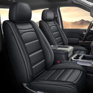 Seat Covers Fit for Silverado: 2007-2018 Chevy Chevrolet Silverado GMC Sierra 1500 2500HD 3500HD Trail Boss Z71 Crew Double Extended Cab Full Set Truck Pickup Car Seat Covers (Blackline, 5 Seats)