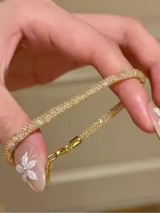 Elegant Zircon Wrap Grid Exquisite Bracelet for Women, French Vintage Style, Perfect for Parties and Daily Wear, Fashionable Jewelry Gift
