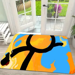 Stickman Art A-Alan becker Floor Mat Flannel Rug Ultra Soft, High Water Absorbent & Hypoallergenic, Machine Washable HD Custom Printed Non-Slip Floor Mat for Bathroom, Kitchen Bedroom Abstract Rugs Modern Abstract Rug