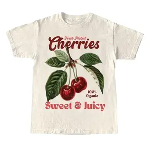 Retro Cherries Commercial Graphic Shirt, Vintage Cherry T-Shirt, Unisex Cotton Tee, y2k Style Tshirt, Cool Gift For Him & Her Top Womenswear