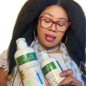 Combo Shampoo, Conditioner and Leaving In Conditioner , the Combo is with 35 Organic Ingredients from USA Jojoba Oil Scented for Fast Massive Results Solution