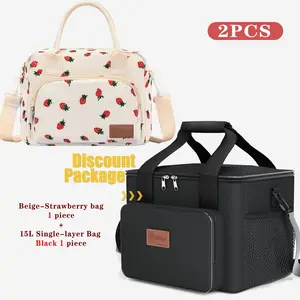 Insulated Leakproof Lunch Bag Portable Reusable Lunch Tote For Work Travel Picnic Office School Outdoor Activities Black