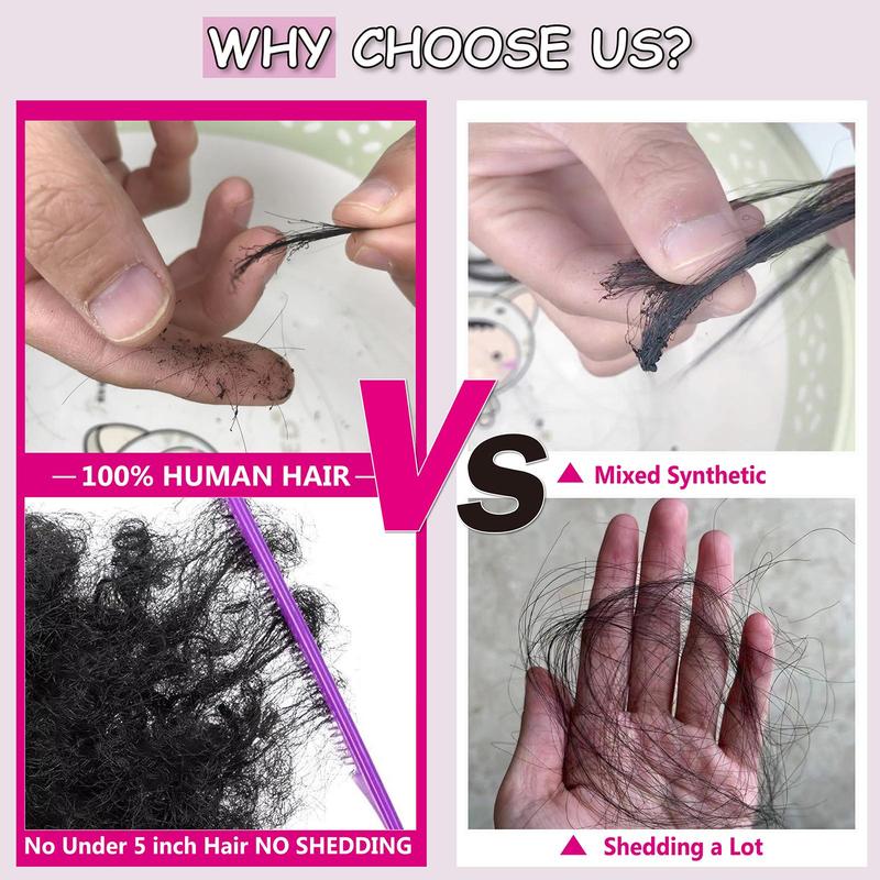 Black Women’s Go-To Afro Puff Ponytail! 6/8 Inch Real Human Hair, Clip-on Drawstring, Durable Natural & Thick Voluminous Look