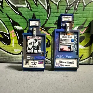 3d printed Newspaper dispenser diorama prop