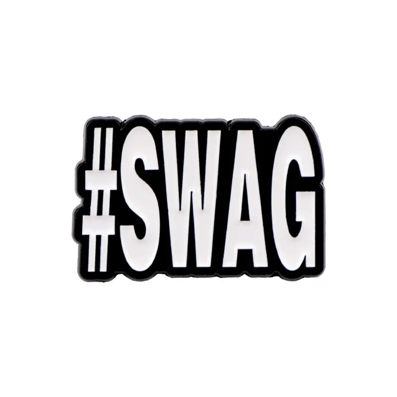 SWAG Fun Letter Brooch Pin Badge, Zinc Alloy Material, Unique Emblem for Hats, Clothes, Backpacks, Perfect Gift Accessory
