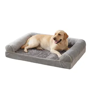 Large Dog Bed Orthopedic Washable 47"x31.5" Beds Bolster XL Bed Large Big Dogs Memory Foam Couch Sofa Waterproof with Removable Cover