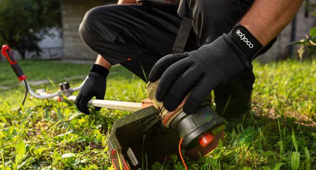 COOLJOB Thorn Proof Garden Gloves with Palm Cushion for Men, Rose Pruning Work Gloves with Touchscreen Fingers  (Black)