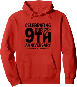 Celebrating Our 9th Anniversary Wedding Anniv Married Couple Pullover Hoodie - Dilpreetka Shop 98B0DQJG1DRK