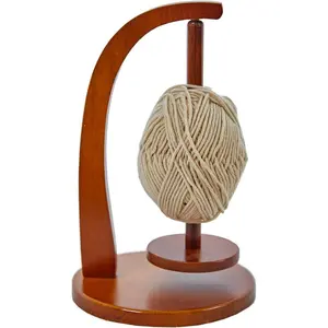 Wooden Yarn Holder, 1 Count 360 Degree Rotating Yarn Ball Holder without Yarn, Magnetic Mount Yarn Holder, Yarn Ball Holder for Home & Sewing Shop, Knitting Supplies