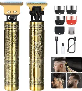 Premium Cordless Beard and Hair Trimmer for Men, Professional T-Blade Zero Gapped Rechargeable Grooming Kit, 4 Adjustable Limit Combs, Ideal Gift for Him, Unmatched Precision Luxury Care