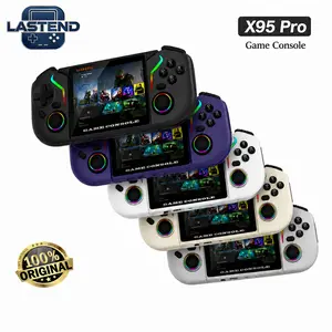 LASTEND X95pro Retro Handheld Game Console, Android 9.0 Portable Gaming Device with 3.5-inch IPS Screen, Built-in Emulators, WiFi, RGB Joysticks, Rechargeable Handheld Game Player Colorful Protection
