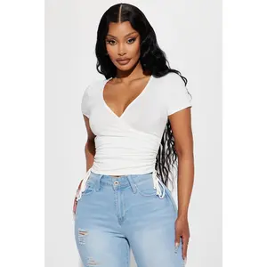 Sienna Surplice Top - Off White