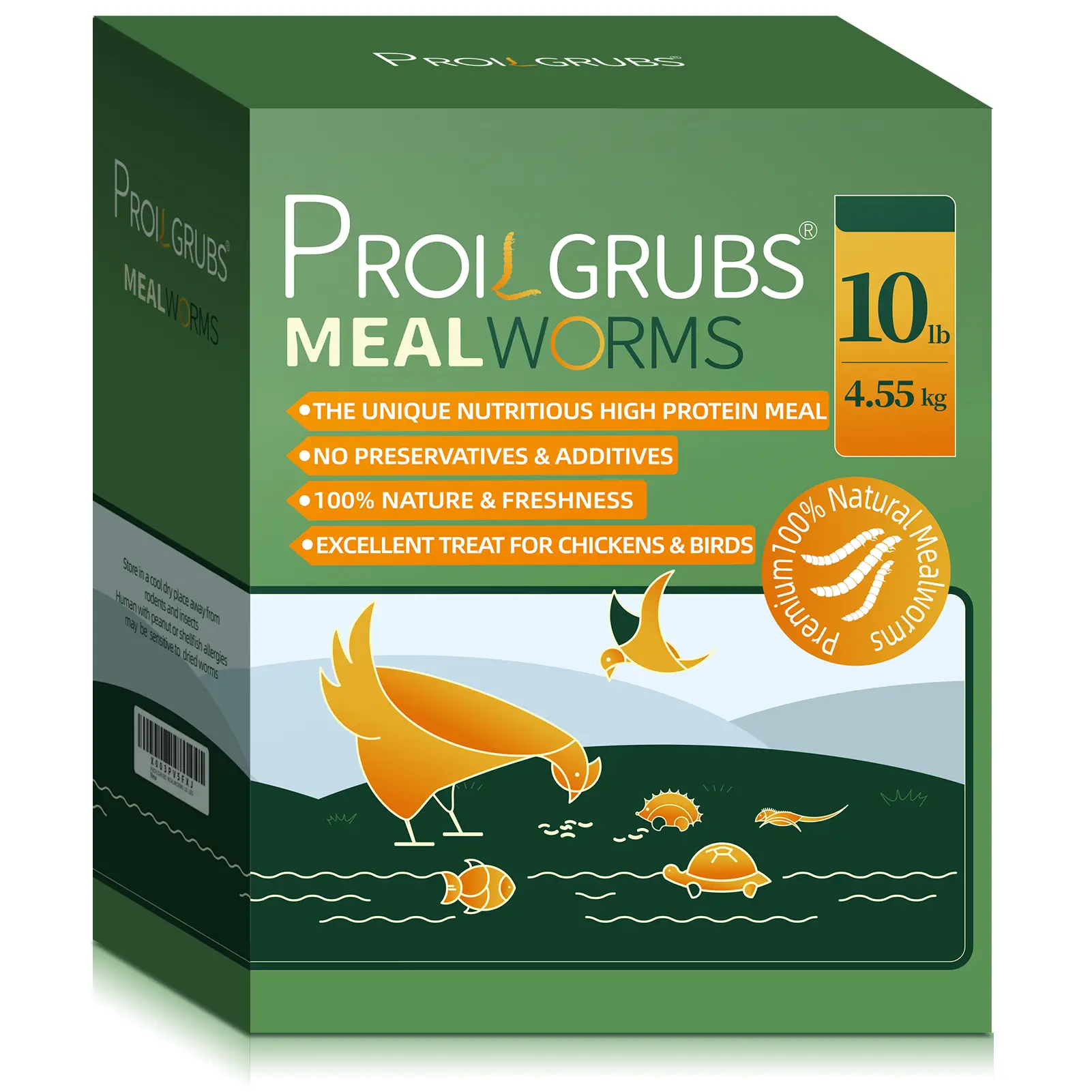 PROILGRUBS 10LBS Dried Mealworms High Protein Treats for Laying Hens, Wild Birds, Duck, Fish, Turtle & Reptiles - Ideal for Bulk Use