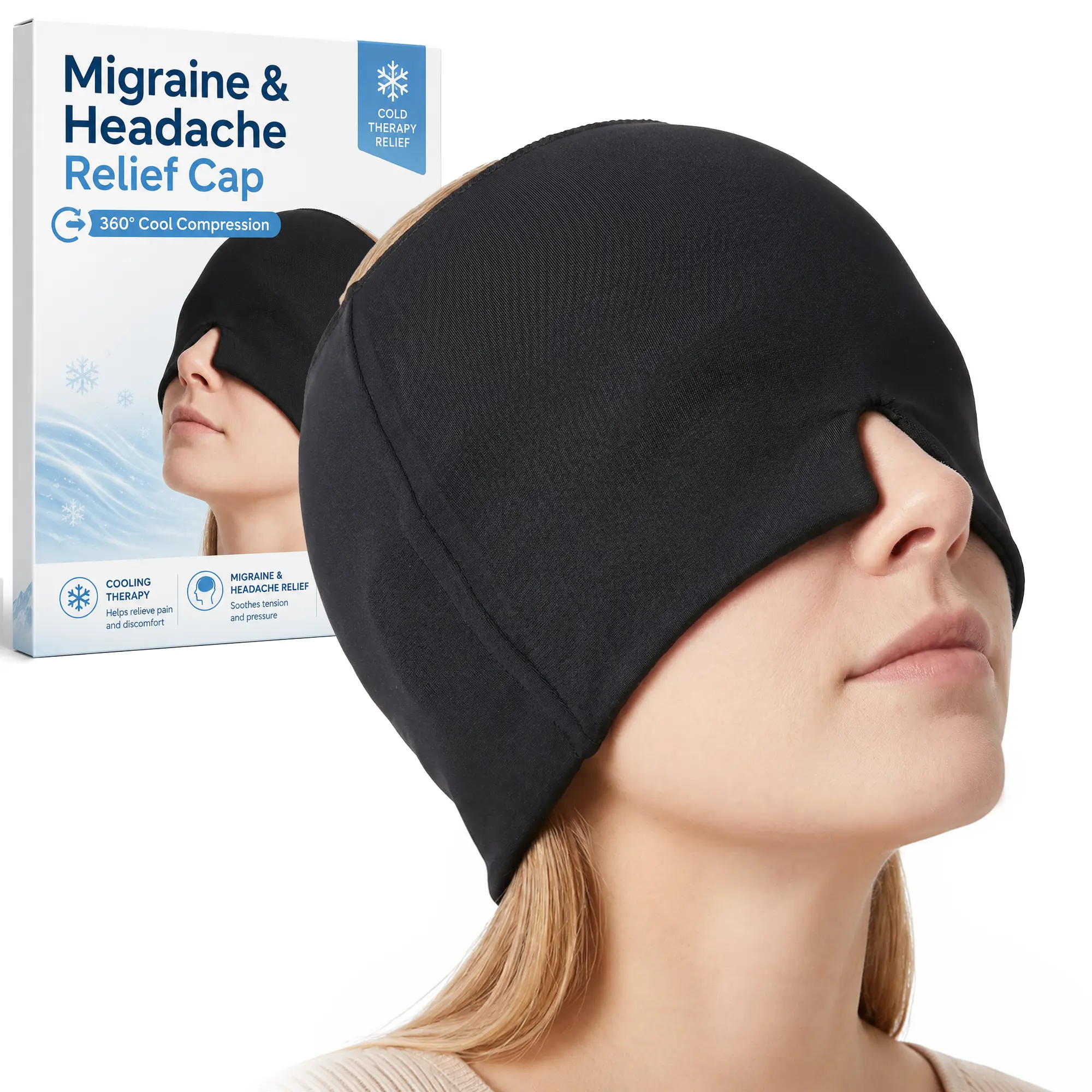 Weighted Eye Mask – Strapless 360° Wraparound Sleep Mask, Deep Pressure Relaxation Eye Mask for Better Sleep, Soft Comfortable Light Blocking Eye Mask for Travel, Naps & Stress Relief