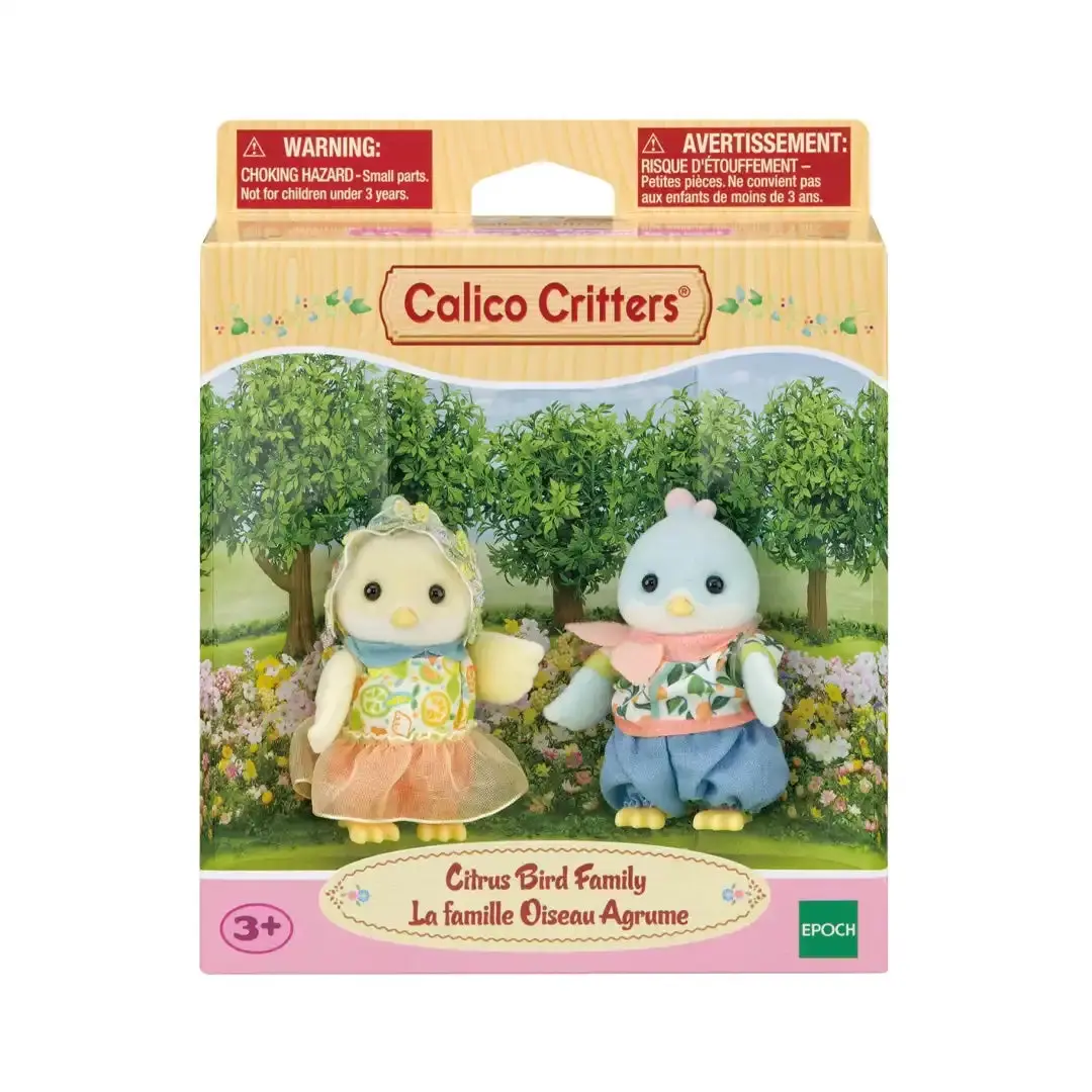 Calico Critters Citrus Bird Family Figure Set - Collectible Figurines, Whimsical Figurine Collectibles with Citrus-Inspired Colorful Design for Storytime Play, Kids' Gift Ideas