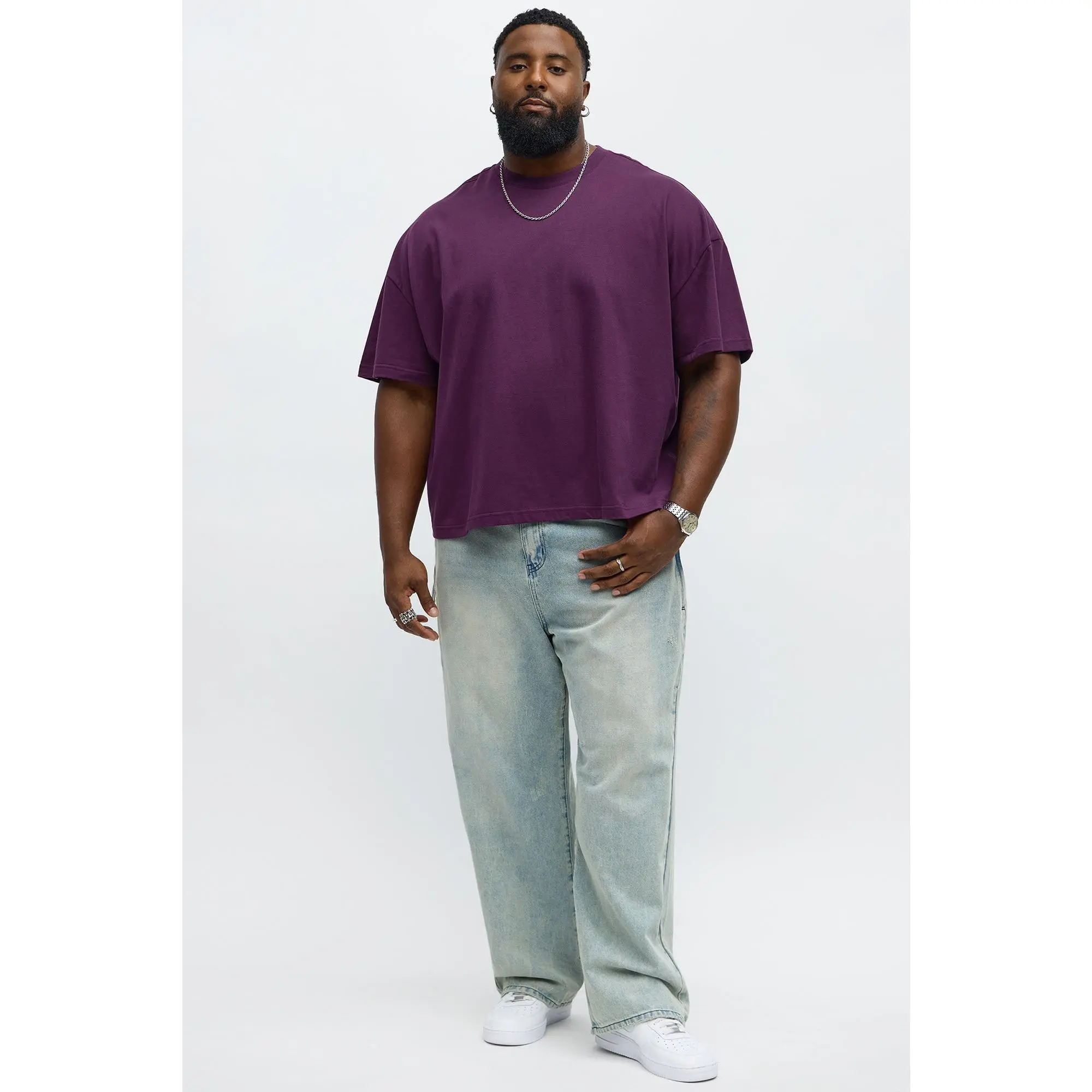 Boxy Premium Midweight Tee - Plum - TikTok Shop