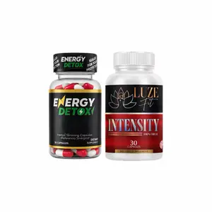 Energy Detox & Luze Fit Intensity Daily Wellness Support Capsules 30 Count Herbal Supplement Vitamin Dietary Edible Formula - Healthcare