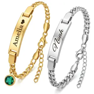 JEXIVA Personalized Baby Name ID Bracelet/Anklet Custom Engraved Stainless Steel Jewelry for Babies Toddlers Kids Gold or Silver Adjustable Chain Non Tarnish Gift for Newborn Baptism Birthday