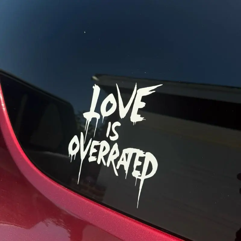 Love Is Overrated Vinyl Decal Sticker with Wings Design for Personal Use