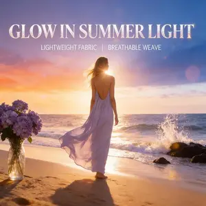 TFNOSIZE Women's Elegant Sleeveless Strapless Casual Plus-Size Dress—Featuring a U-shaped open-back design with adjustable drawstring ties, creating a flowy and effortless summer look.  #Summervibes#TikTokShopStockUp