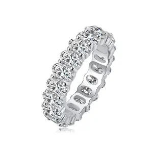 Luxurious Oval Moissanite Stackable Ring Set, Instagram-Style Niche Fashion Costume Jewelry 925 Sterling Silver Luxurious Oval Moissanite Ring Set, Niche Jewelry Instagram Style Stackable Rings