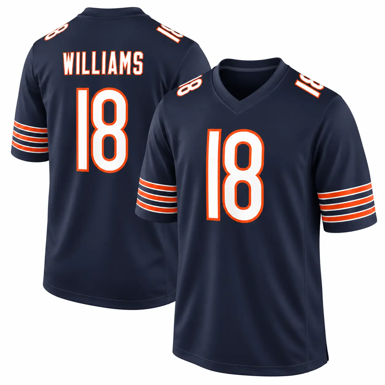 Caleb Williams 18 Football Fan Jersey Shirt, Modern V Neck Sportswear, Bold Player Number Graphic, Relaxed Fit Athletic Style, Unisex Football Season Outfit, Sports Enthusiast Gift