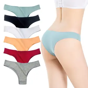Mini High Elastic Cotton Women's Panties Low Waist Brazilian Thong Ribbed Sexy G-string for Women