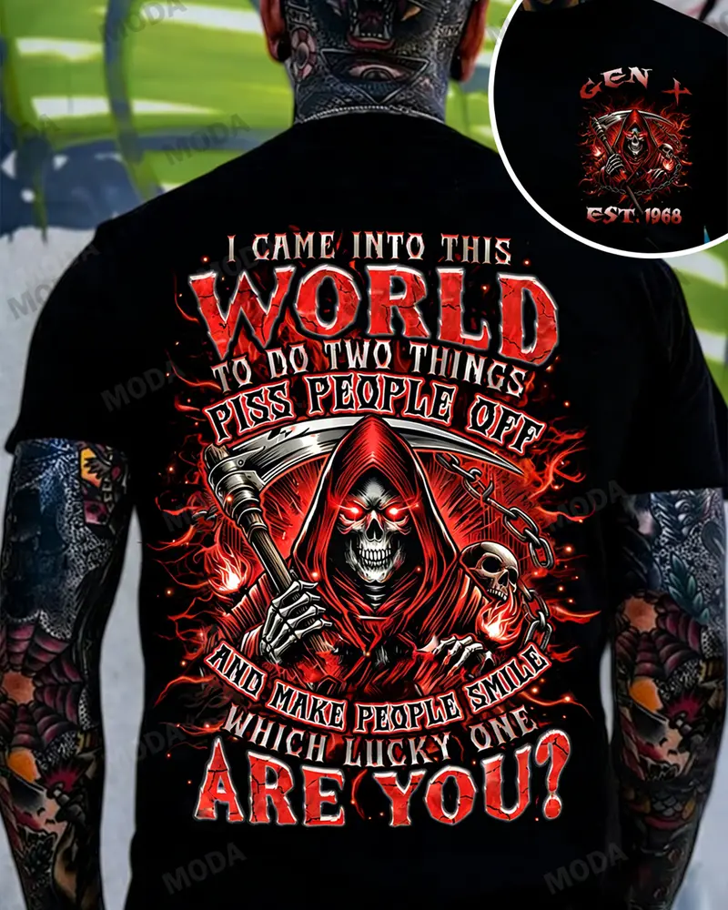 Chaosmoda Generation X Fun Fact I Don't Care Custom Year Skull T