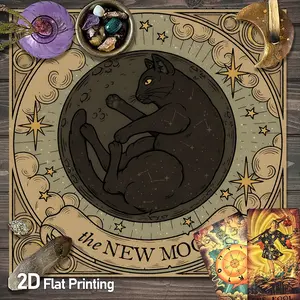 Celestial Angel Sun Moon Altar Cloth Tarot Card Tablecloth with Astrology Design for Crystal Healing Board Games Witchcraft Oracle Paper Card Event Party Supplies Tarot Mat for Reading Cards [Party Games & Activities]