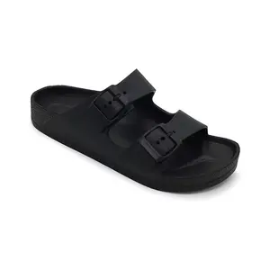 Women's Comfy Adjustable Double Buckle Waterproof Beach Slippers Walking Shoes Footwear Girl Sandal Summer
