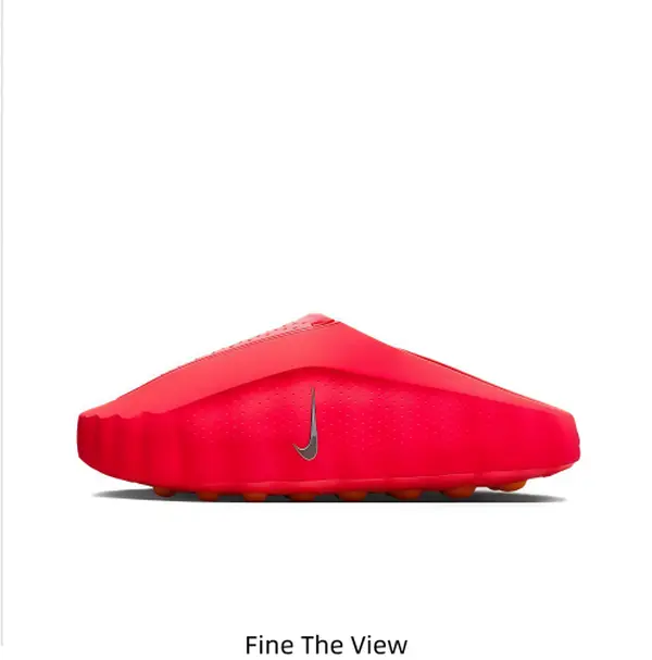 Stylish all-red ventilated slip-on mules, full perforated upper for great airflow, textured orange anti-skid outsole, shock-absorbing footbed, quick-dry design for summer indoor and outdoor use