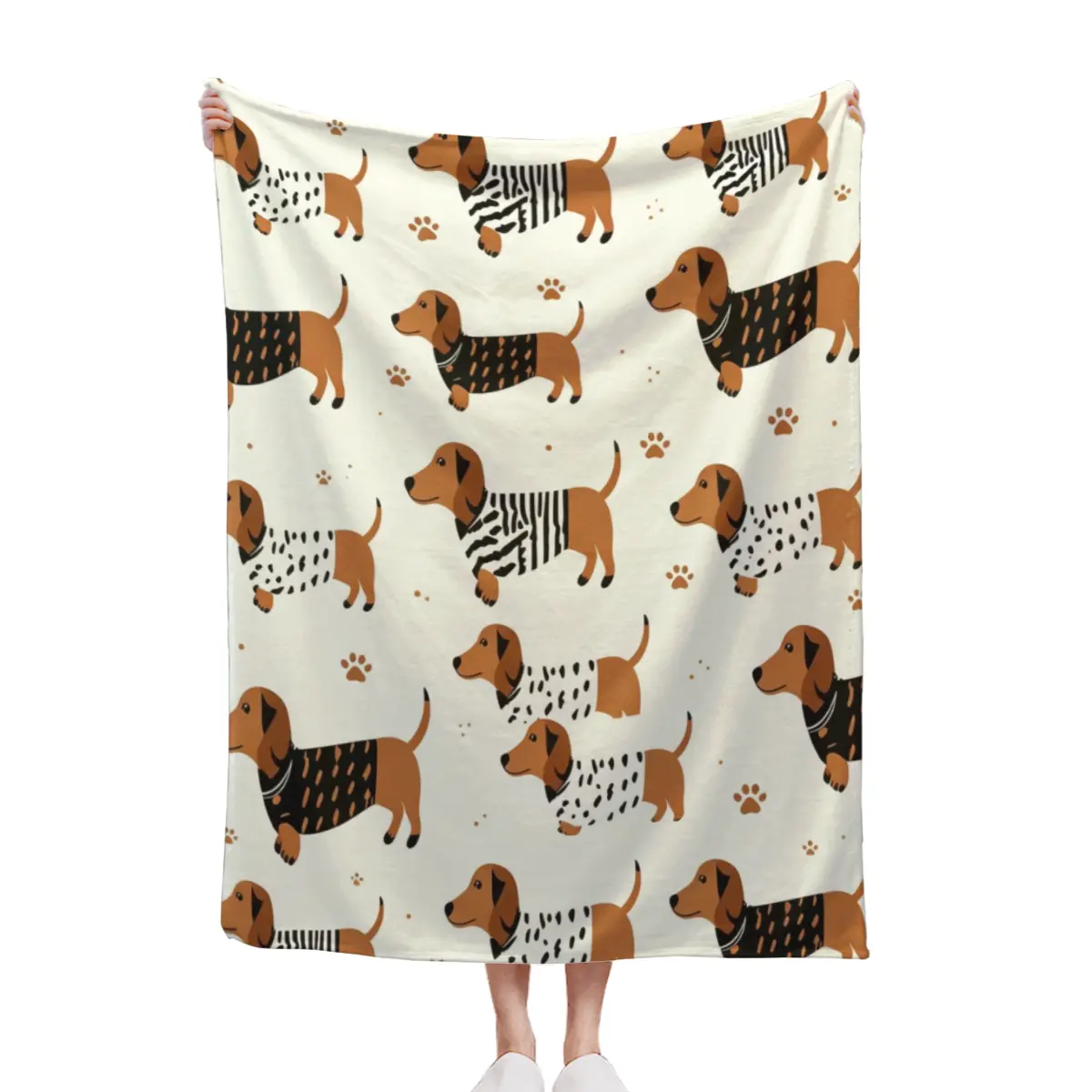 Sausage Dog Pattern Blanket, 1 Soft, Warm And Lightweight Single-Sided Printed Plush Blanket, Suitable For Bed, Sofa, Car, Room Decoration