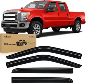 Nilight Tape-On Window Visors for Ford F250/F350/F450/F550 Super Duty 1999–2016 Crew Cab Only, Rain Guards, Vent Shades, Wind Deflectors, Reduce Wind Noise, Smoke Tint, 4PCS summervibes