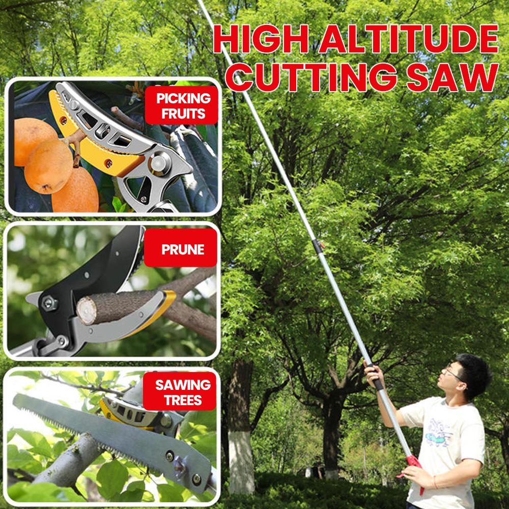 AIRAJ 1pc 39.37inch to 3m High Altitude Pruning Shears with Stainless Steel Telescopic Rods Fruit Cans Apples and Specialized Scissors