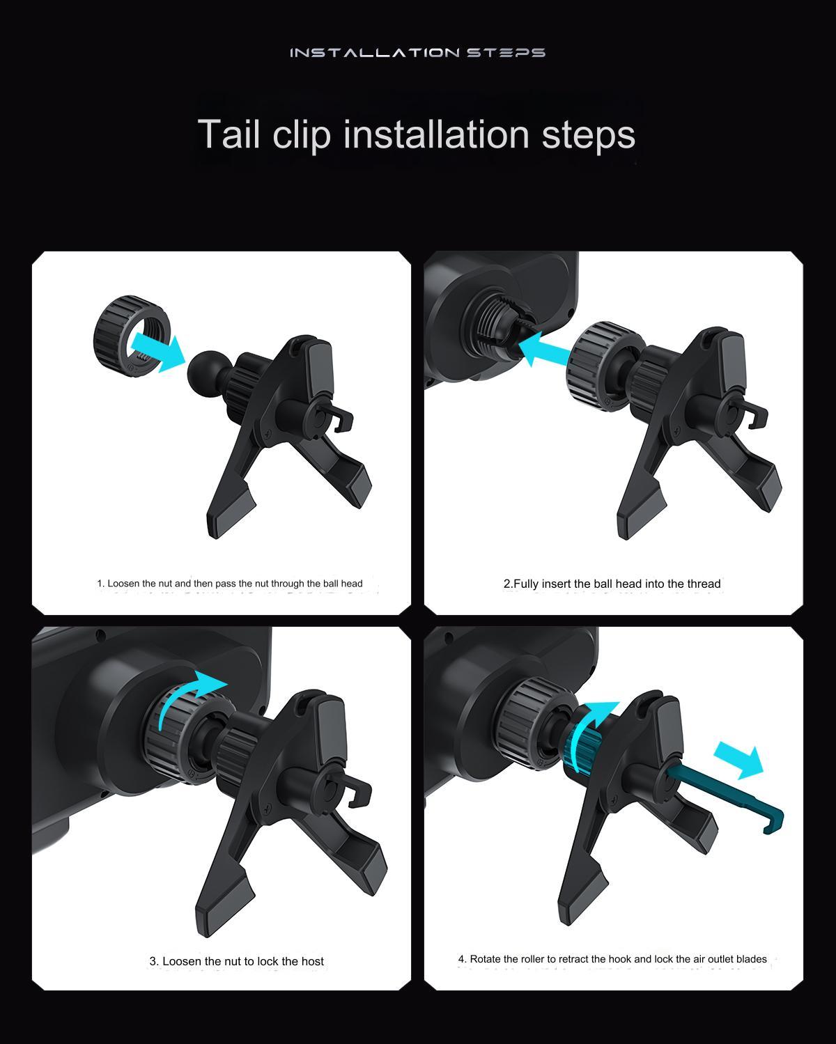 Car Vehicle Automatic phone holder, Phone Holder Car Gadgets for SmartphoneMount 15W wireless charger Phone Charging , 90-degree rotation, installed on car air center console, suitable for 6-7.2-inch mobile phones