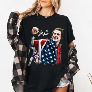 USA Hockey Jack Hughes Graphic Youth Tee, Hockey American T-Shirt for Men, Women and Kids