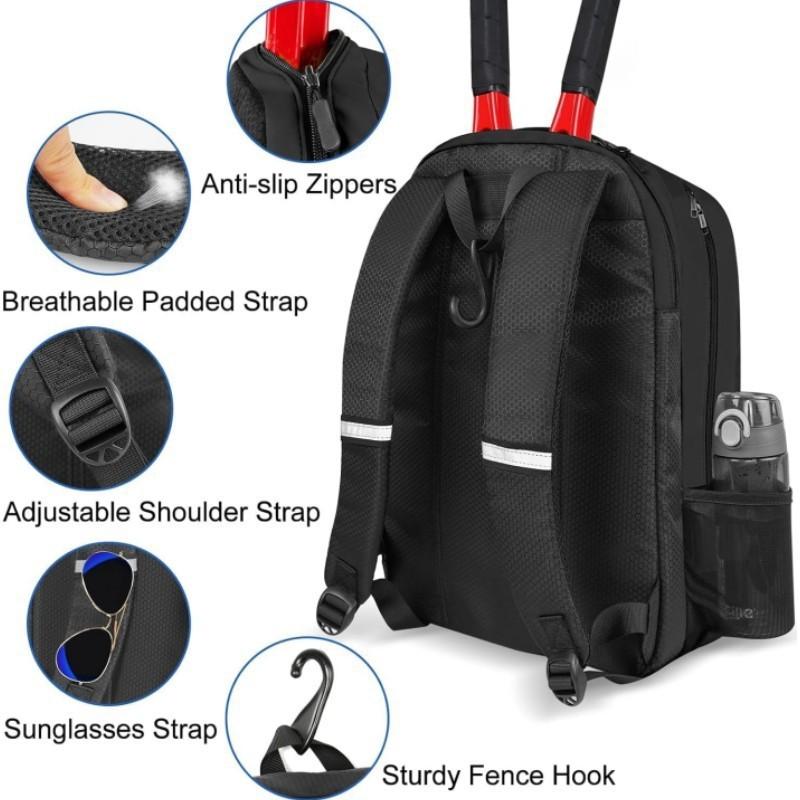 NEW Professional Racquet Backpack,Tennis Backpack Sports Racket Pack Holds 1-2 Tennis Rackets Outdoor Badminton Bag With Shoe Compartment,Back to School,Mother's Day Gift