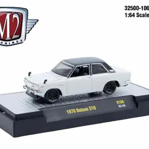 M2 Machines 1:64 1970 Datsun 510 White R106 25-110 scale 1:64