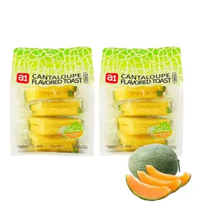 A1 2PACKS SNACK LAB A1 Melon Cream-Filled Toast - 4 Bags 188g Each Pack Soft Breakfast Snack Fruit Melon Flavor Bread Treat