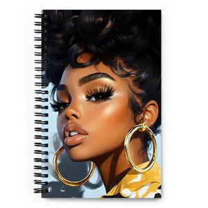 Yellow Beauty Spiral Notebook - Customized Wire-Bound Notebook with Soft-Touch Coating, 140 Dotted Pages, and US/EU Fulfilled Measurements
